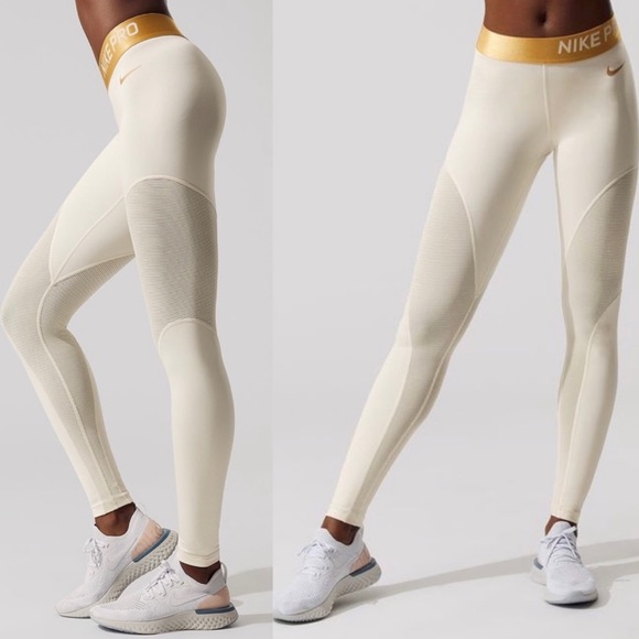 Nike Pants - Carbon38 Nike Pro Warm Ankle Leggings Light Cream